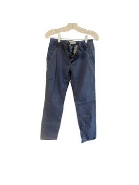 Massimo Dutti Chino Pants Womens Size 27 Navy Blue Slash Pockets Straight Leg